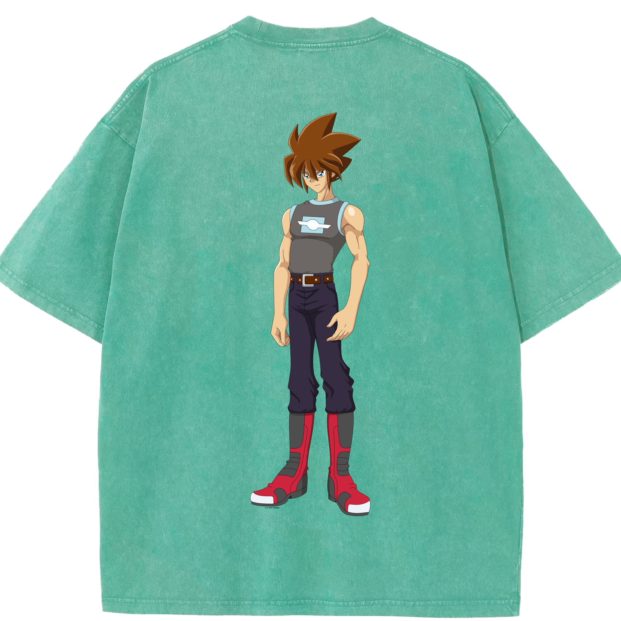 （画像用） 遊☆戯☆王 Yu-Gi-Oh! 綿100% ヴィンテージ風 半袖Tシャツ（背面プリント）